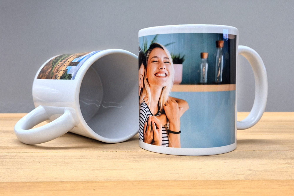 Fototasse Weiß mit Foto